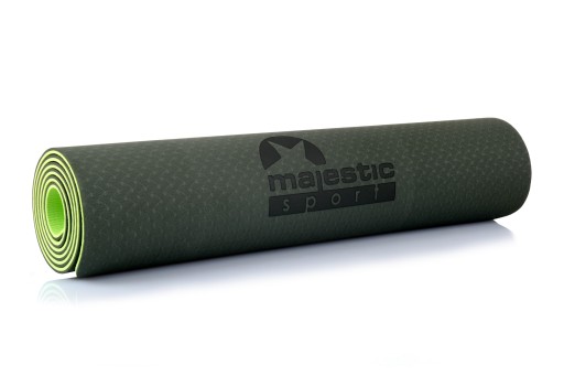 Mata do ćwiczeń Majestic Sport 183 cm x 61 cm odcienie zieleni
