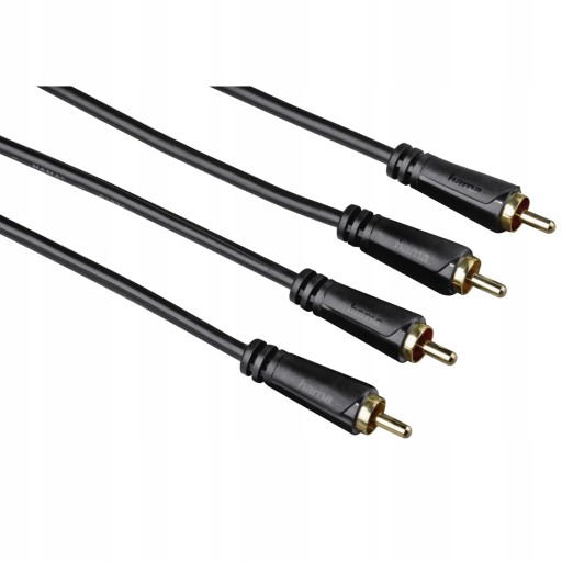 Kabel audio 2x Cinch RCA M/M Gold 2xEkran OFC 3S 5m. HAMA