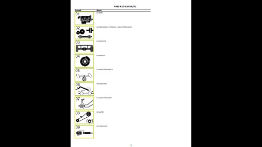 Katalog części Renault ARES 620-610 RX/RZ