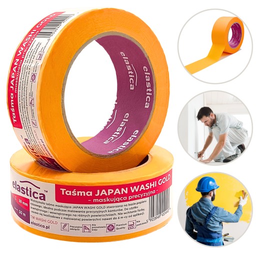 TAŚMA PRECYZYJNA DO ODCIĘĆ 38 mm x 50 m JAPOŃSKA WASHI GOLD PREMIUM 6 MSC