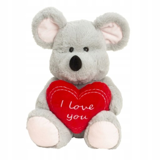 Pluszowy miś myszka z sercem I LOVE YOU na DZIEŃ KOBIET