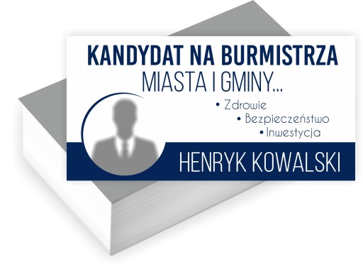 Wizytówki wyborcze 100 sztuk WYBORY NA BURMISTRZA MIASTA GMINY