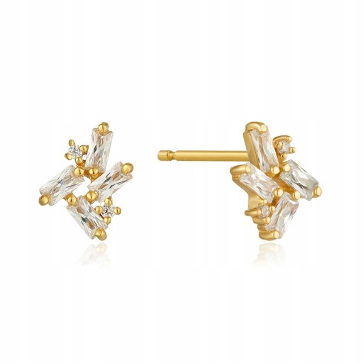 925 Sterling Silver Ear Needle Colorful Cryst