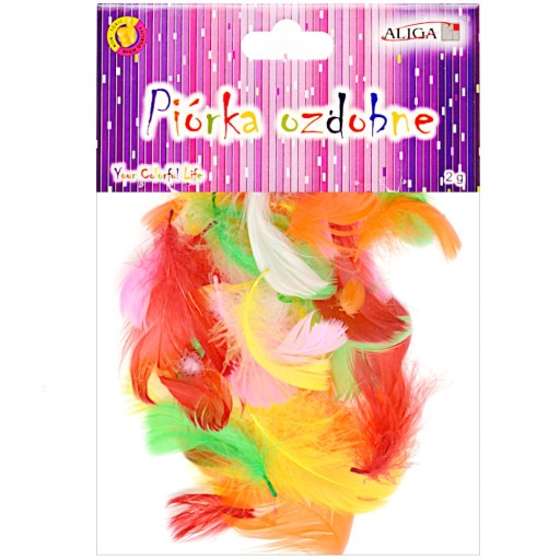 Piórka dekoracyjne MIX 4-6 cm 2g P-8925