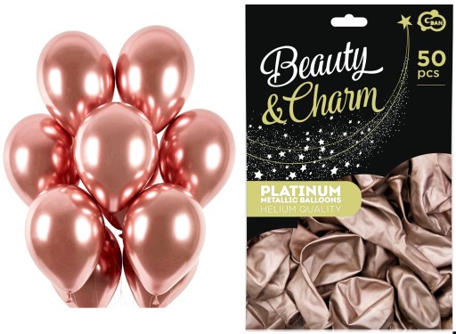 BALONY CHROMY METALIC CHROMOWANE RÓŻOWE-ZŁOTO-50 SZTUK-0481