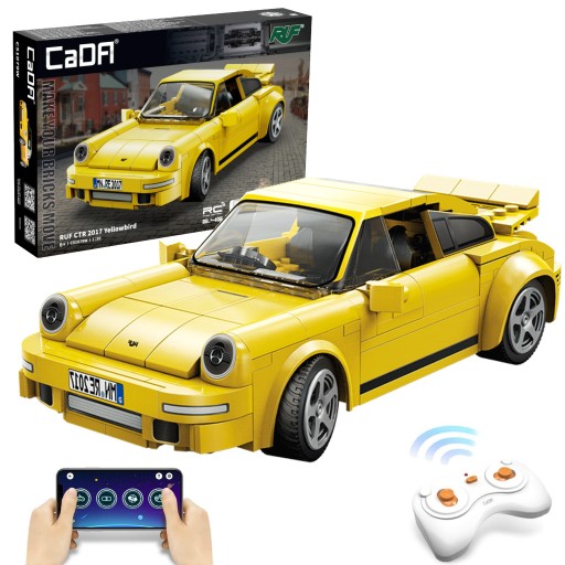 KLOCKI CADA SAMOCHÓD SPORTOWY RUF CTR YELLOWBIRD SETROWANY DUAL MODE 222EL.