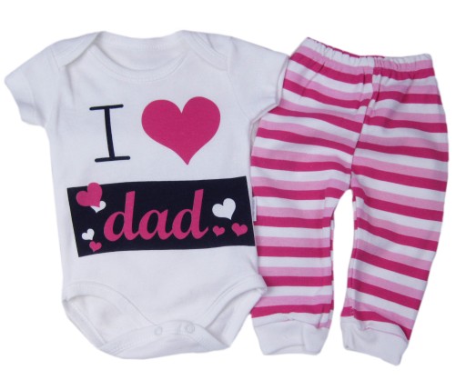 Bawełniany KOMPLET Body +Spodnie I LOVE DAD * 62