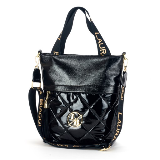 LAURA BIAGGI TOREBKA SHOPPER LISTONOSZKA CZARNA A4