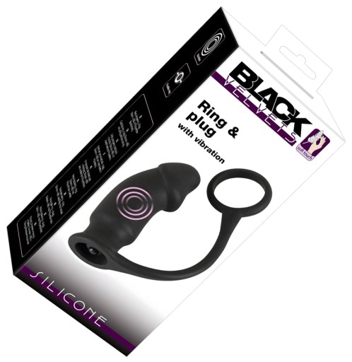 PIERŚCIEŃ BLACK VELVETS RING PLUG WIBRATOR Z PIERŚ