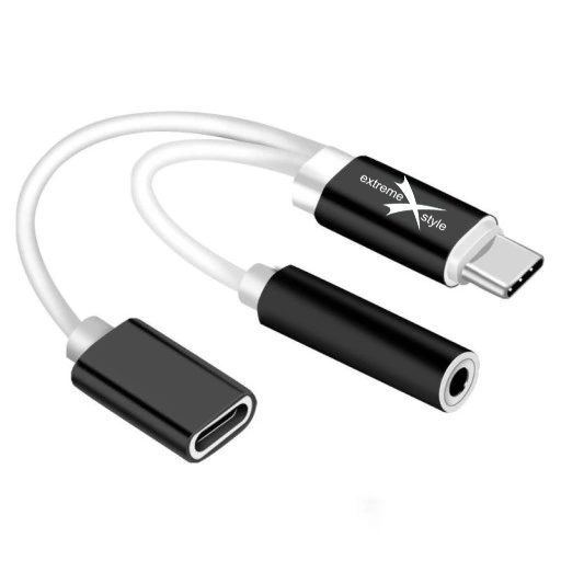 Adapter – kabel mini Jack + USB Typ-C – USB Typ-C