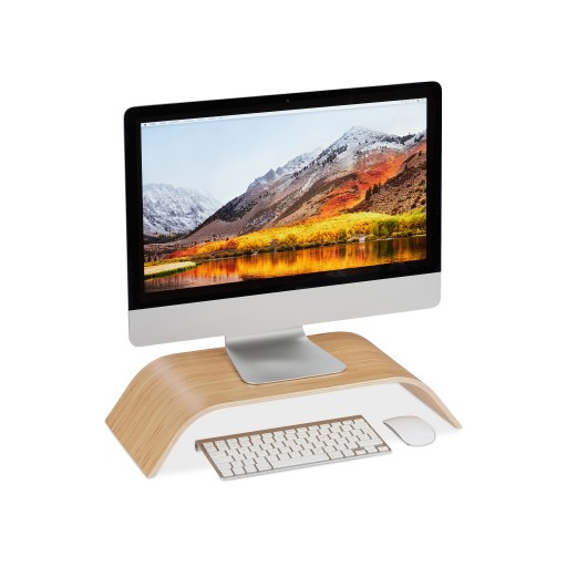 RELAXDAYS BAMBUSOWA ERGONOMICZNA PODSTAWKA PÓŁKA STOJAK POD MONITOR