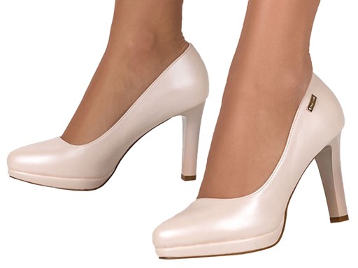 CZÓŁENKA NA SŁUPKU BUTY ŚLUBNE PLATFORMA PERŁOWE