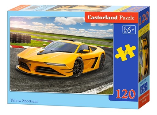 PUZZLE 120 EL. ŻÓŁTE SPORTOWE AUTO CASTORLAND