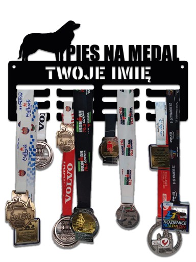 Wieszak na medale PIES NA MEDAL imię dowolny tekst 373.1