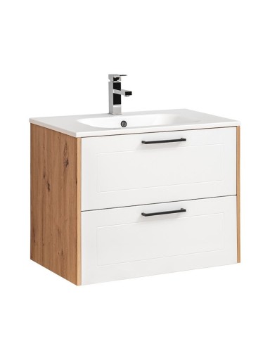 SZAFKA Z UMYWALKĄ 80CM MADERA DĄB ARTISAN WHITE