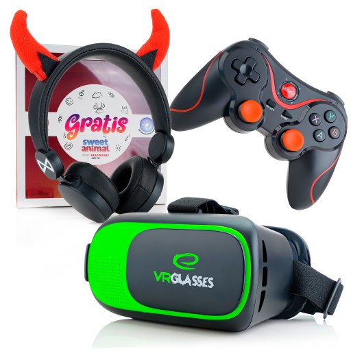 GOGLE OKULARY 3D VR 360 DO TELEFONU Z KONTROLEREM BLUETOOTH ZESTAW DO GIER