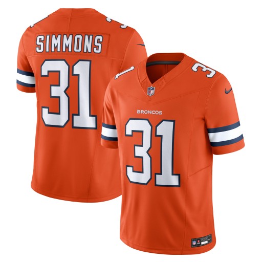 Męska koszulka Justin Simmons Orange Denver Broncos Vapor Limited,