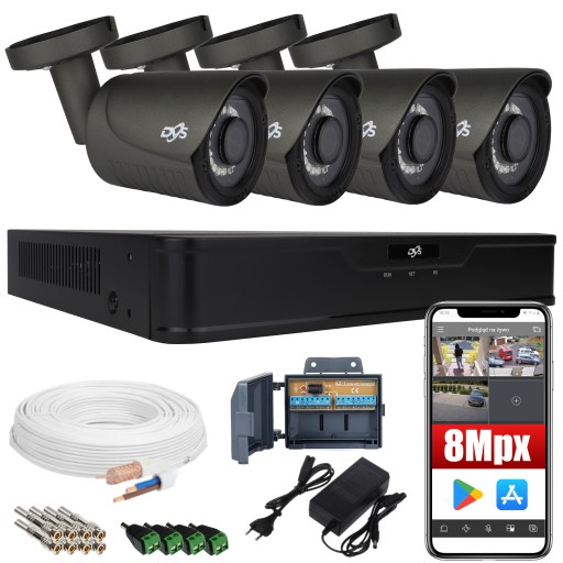 ZESTAW MONITORINGU 4 KAMERA ZEWNĘTRZNA ANALOG DVS