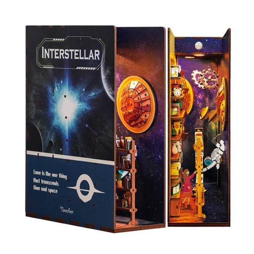 TONECHEER SKŁADANY DREWNIANY MODEL 3D LED - BOOK NOOK INTERSTELLAR
