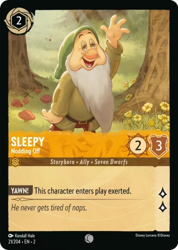 DISNEY LORCANA Sleepy, Nodding Off 2ROF #21
