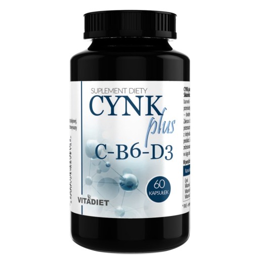 Cynk plus wit C-B6-D3 (2000IU) VITADIET 60 kaps