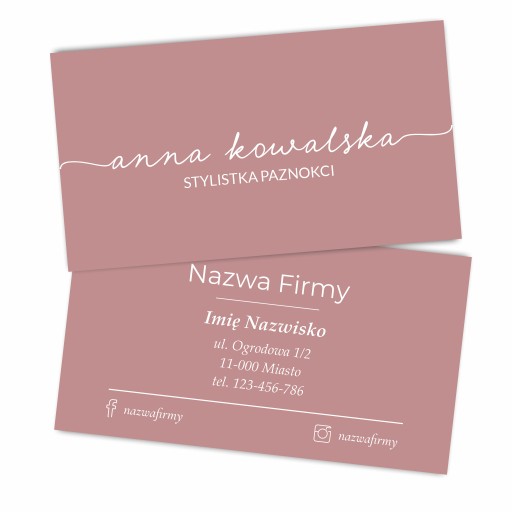 Wizytówki gotowy szablon, personalizacja 1000 szt