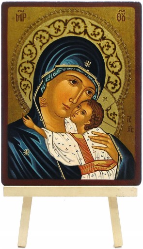 MAJK Ikona religijna MATKA BOSKA BOŻA CZUŁA (ELEUSA) 9 x 12 cm Mini