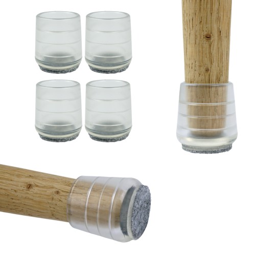 4x Nakładki 20 mm, nasadki ochronne z filcem na nogi krzesła, stołu