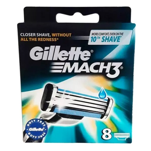 GILLETTE MACH3 OSTRZA 8SZT NOŻYKI MASZYNKI WKŁADY