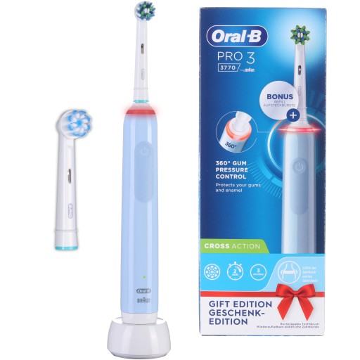Szczoteczka Elektryczna Oral-B do Zębów PRO 3 3770 Cross Action Niebieska