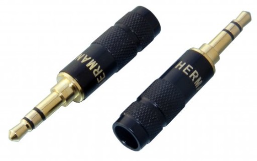 Wtyk mały jack 3,5mm stereo metal slim 6mm czarny