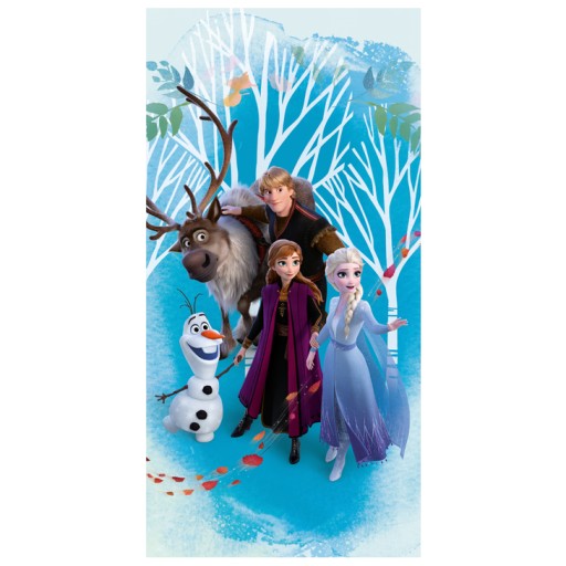 Ręcznik kąpielowy dla dziecka Kraina Lodu niebieski Anna Elsa Olaf 70x140