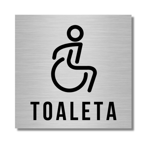 TABLICZKA TOALETA DLA INWALIDÓW WC ALU PIKTOGRAM NIEPEŁNOSPRAWNYCH 10X10CM