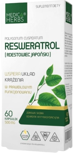 RESWERATROL 60kaps. MEDICA HERBS Rdestowiec Japoński Krążenie Antyoksydant