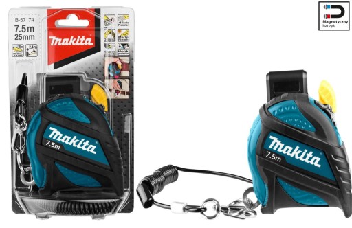 Miara zwijana Taśma - Makita B-57174 7,5 m Z LINKĄ