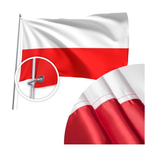 Flaga Polski 112x70 Flaga Polska na maszt atłasowa