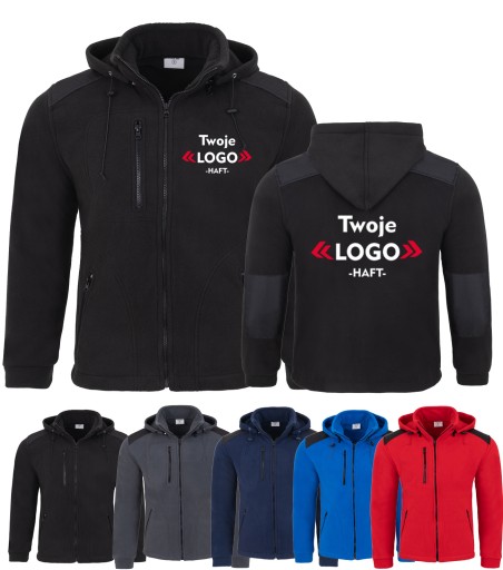 POLAR Z KAPTUREM - 360g + HAFT LOGO NADRUK x10