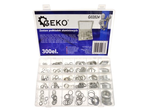 Zestaw podkładek aluminiowych 300el. GEKO G02824