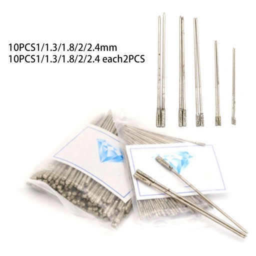 Wiertła diamentowe zakończone 1mm 1.3mm 2mm 1.8mm