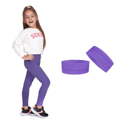 ZESTAW LEGGINSY + OPASKA NA GŁOWĘ BAWEŁNA 128