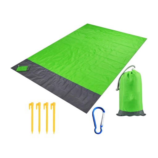 Koc Piknikowy Koc Plażowy Trwała składana Mata Plażowa Zielony 200cmx210cm