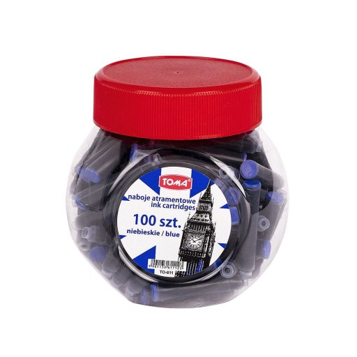 NABOJE DO PIÓR NIEBIESKIE 100 SZT