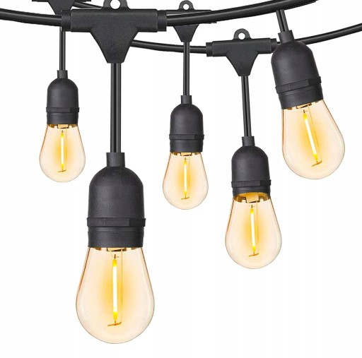 GIRLANDA SOLARNA OGRODOWA LAMPKI LED 30 ŻARÓWEK