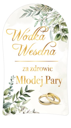 Naklejki WÓDKA WESELNA butelki ślub wesele 24 szt