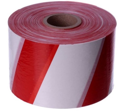 Taśma ostrzegawcza 80mmX100m czerwono/biała PAKART 0517-S