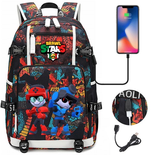 Plecak na kontrolery Brawl Stars Larry & Lawrie z wysokim portem USB do ładowania