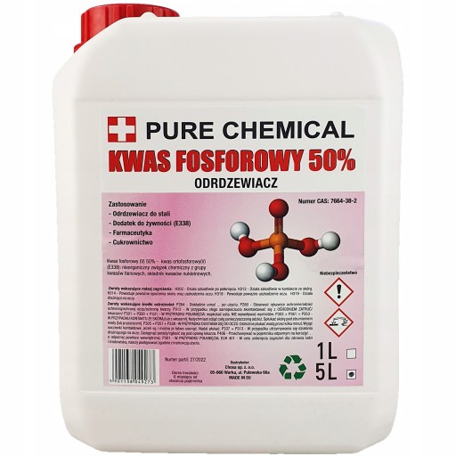 ODRDZEWIACZ DO STALII I ŻELIWA KWAS FOSFOROWY 50% 5L