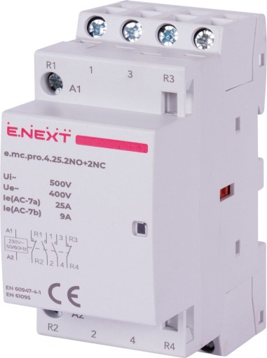 Stycznik modułowy PRO 4p 25A 2NO+2NC 230V