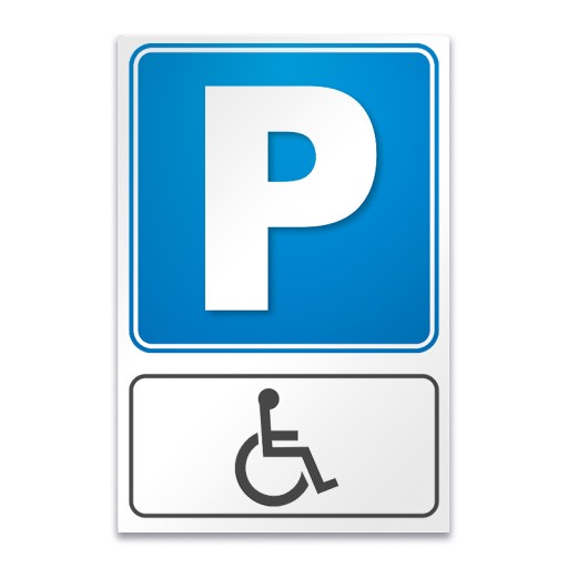 Tabliczka PARKING niepełnosprawnych PCV 20x30