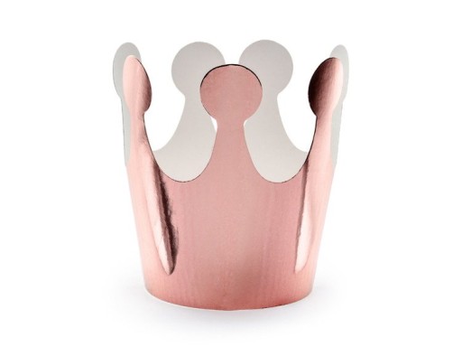 KORONA PARTY RÓŻOWE ZŁOTO 6 CM 6 SZT